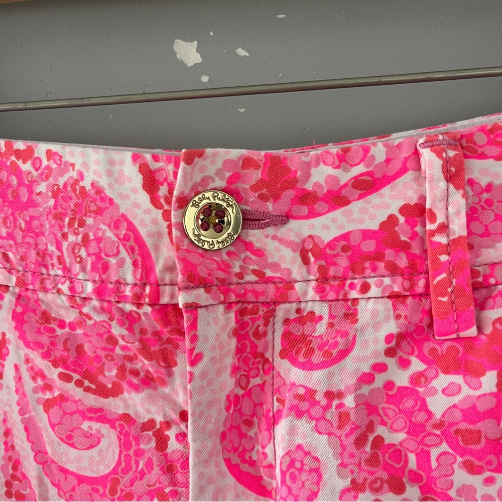 Lilly Pulitzer Walsh Shorts in Pink Pout Colorful Preppy Octopus Cotton Size 0 - Picture 4 of 9